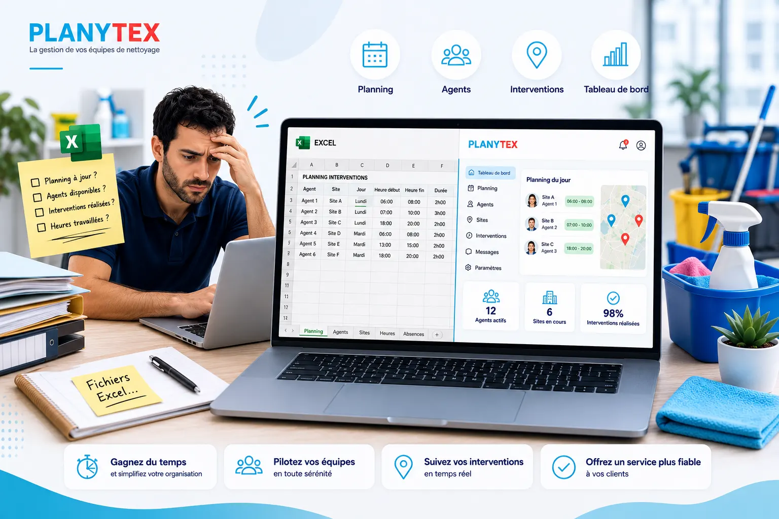 Gestion entreprise nettoyage avec Excel