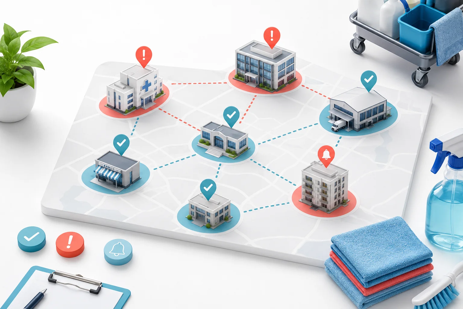 Illustration de l'article Comment contrôler plusieurs sites de nettoyage efficacement ?