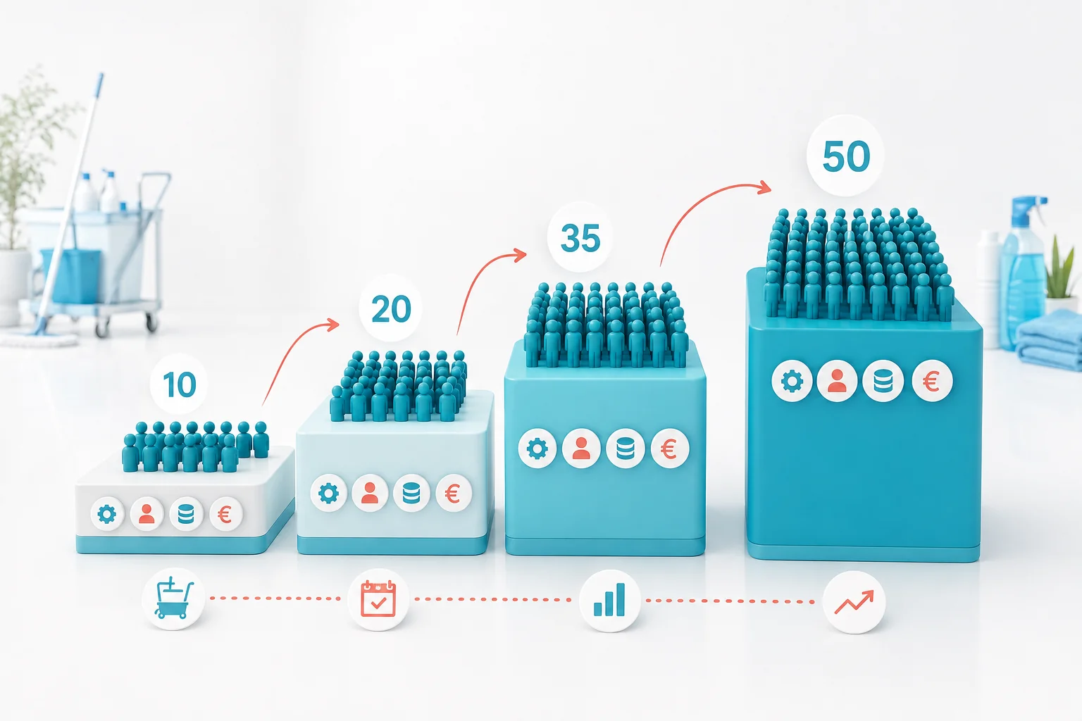Illustration de l'article Comment passer de 10 à 50 agents dans une entreprise de nettoyage ?