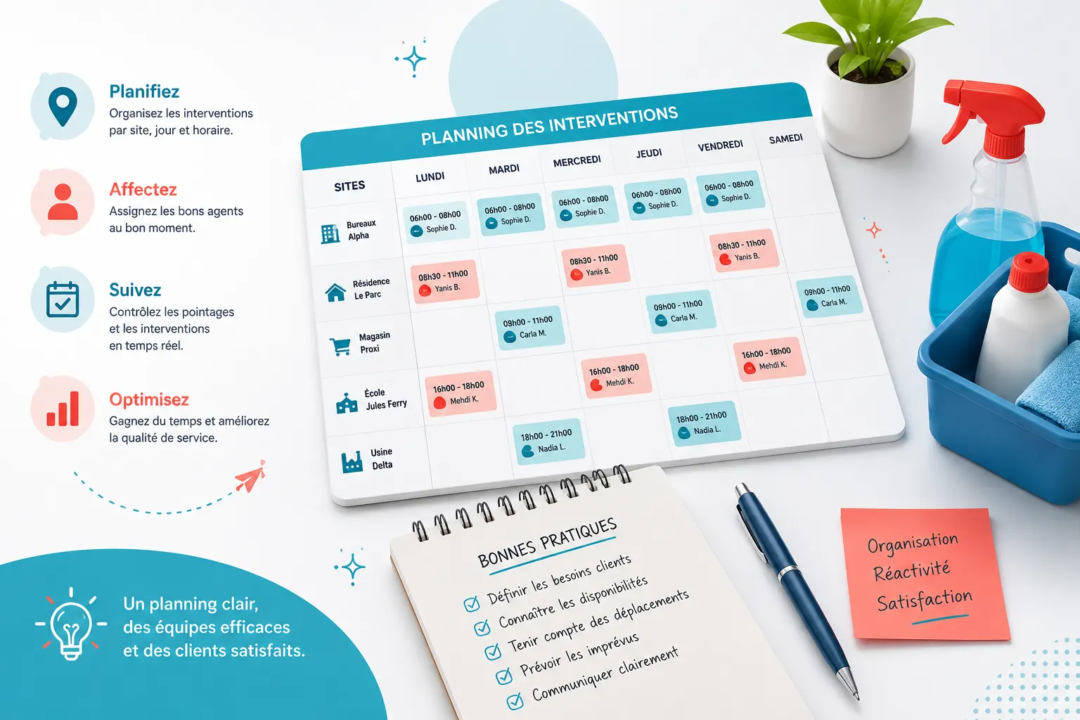 Gestion du planning d'une entreprise de nettoyage