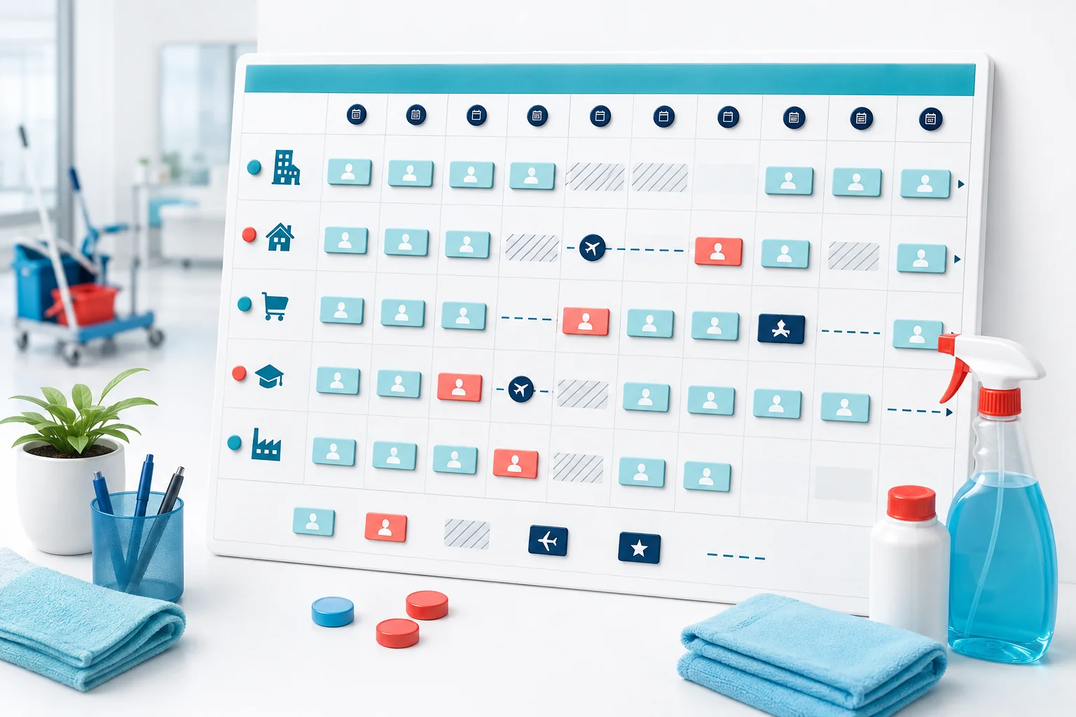 Illustration de l'article Comment préparer le planning mensuel d'une entreprise de nettoyage ?